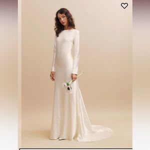 NWT Reformation Adwen Cream Long Sleeve Wedding Dress Open Back Size 8